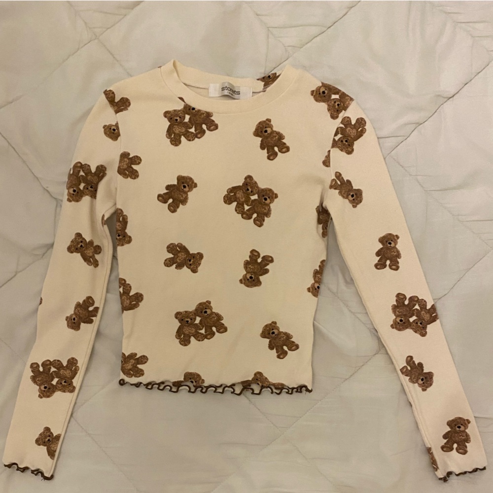 Storets Cream Teddy Bear Long Sleeve Top
